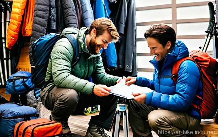 등산 초보자의 흔한 실수 - **Prompt: The Prepared Adventurers**
    Detailed image of a diverse group of four adult hikers (two...