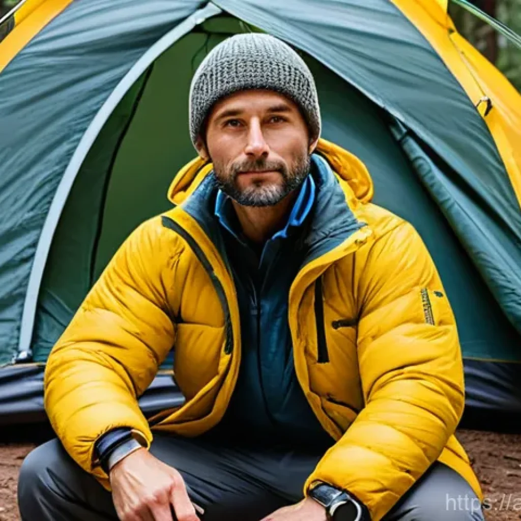 등산 장비 중고 거래 팁 - **Prompt:** A discerning, experienced male adventurer, in his late 30s, with a rugged yet friendly f...