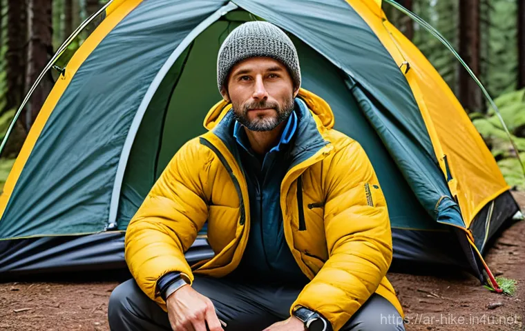 등산 장비 중고 거래 팁 - **Prompt:** A discerning, experienced male adventurer, in his late 30s, with a rugged yet friendly f...